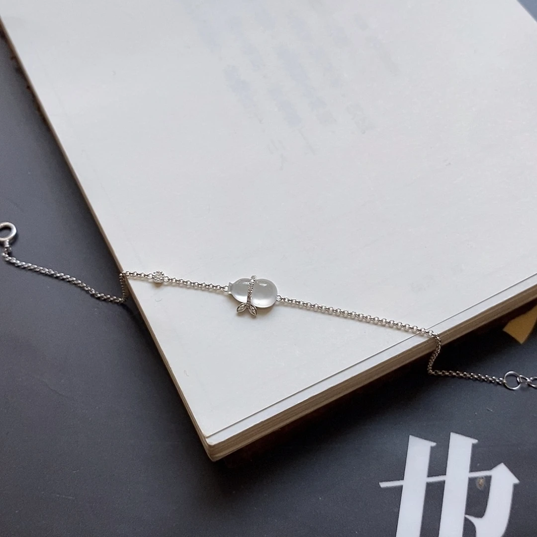 翡翠颈饰18K金镶嵌冰葫芦手链