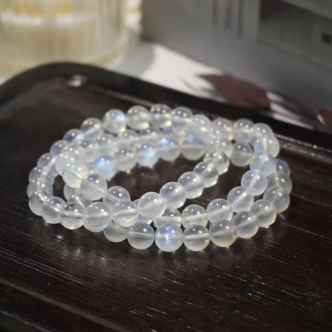 【书记甄选】天然蓝白月光单圈手链多样式发一件 约8mm XL1673