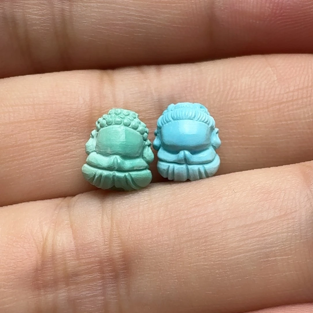 绿松石未镶嵌宝宝无相一对睿****友