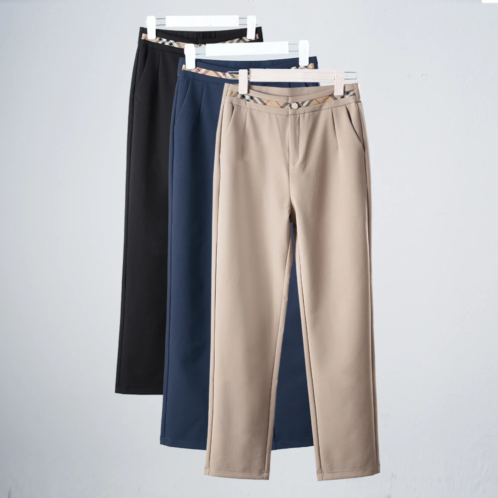 【春季上新】休闲直筒裤轻奢法式高腰时尚气质显瘦百搭烟管裤BC3232