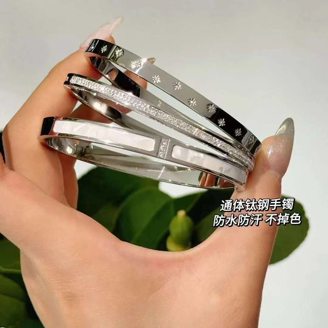钛钢合成锆石手镯 BIBI【星光套组】钛钢手镯