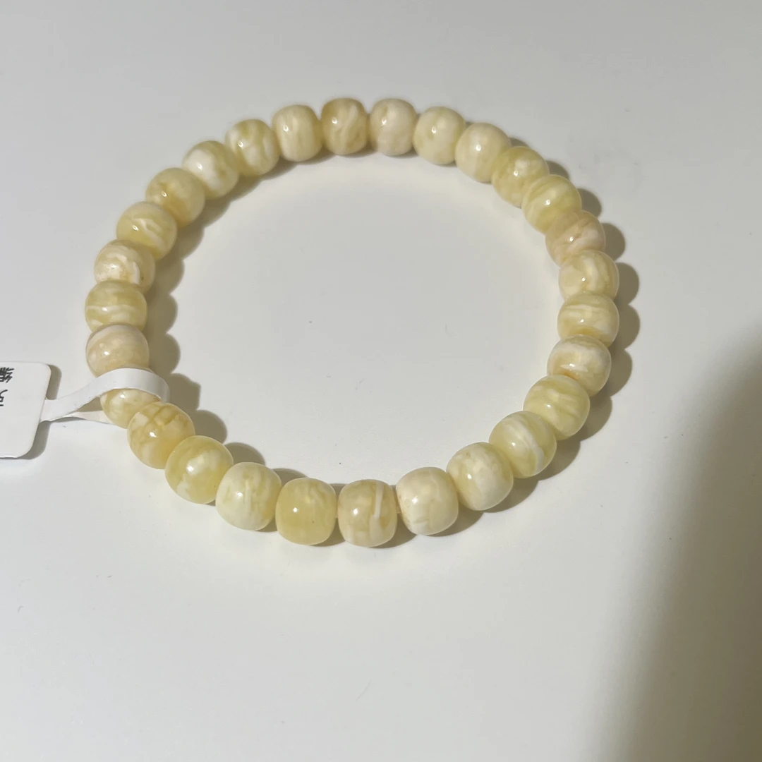 俄料浓腊奶咔阿尔贝斯老型手串女款白色轻奢单圈素圈