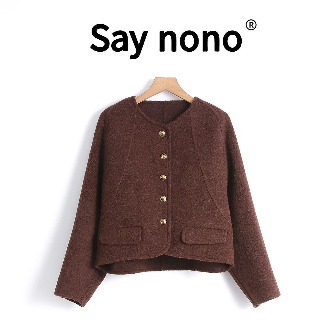 懒猫nono│Saynono 法式＿毛呢单排扣短款上衣外套 /SY59280
