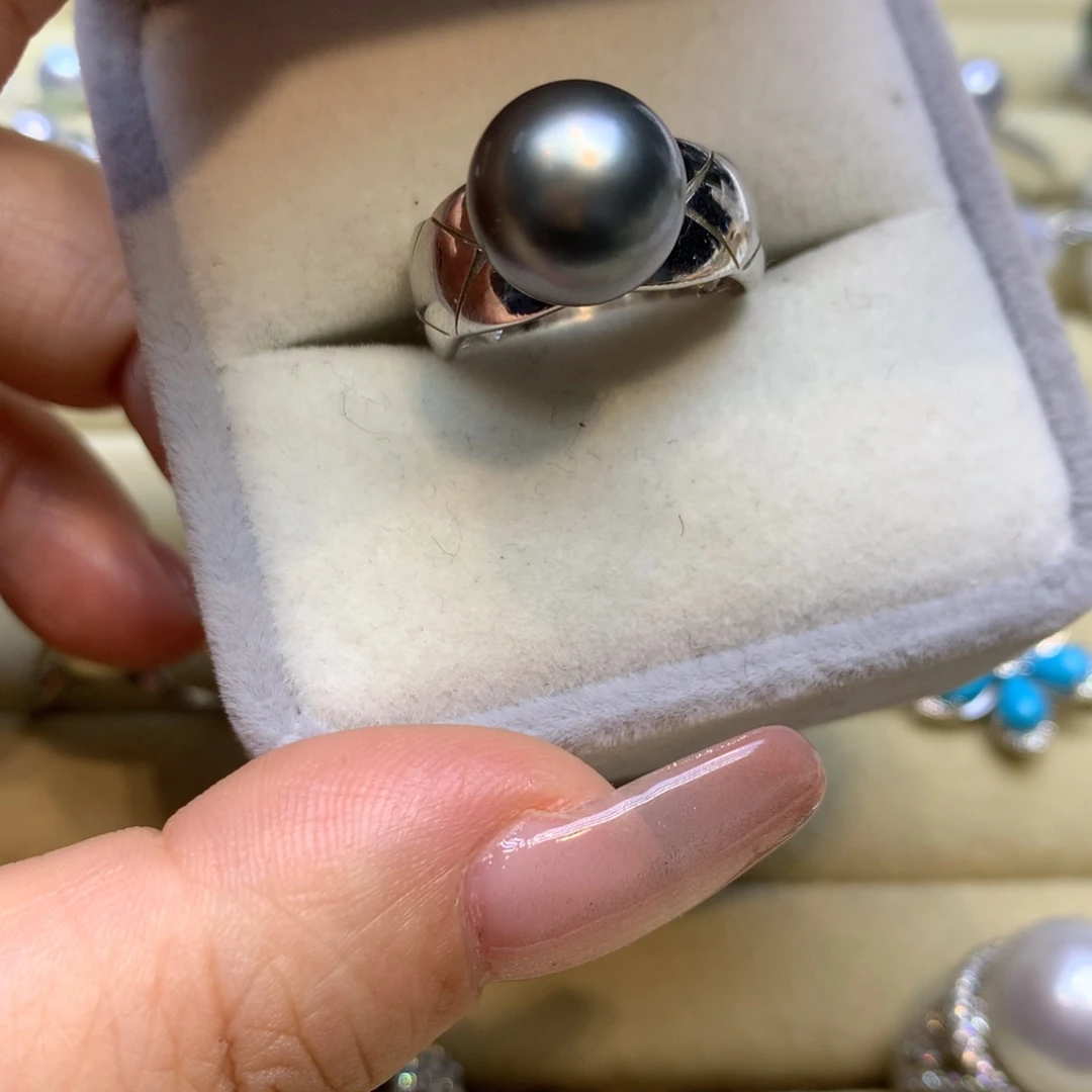 银S925镶嵌戒指海水珍珠