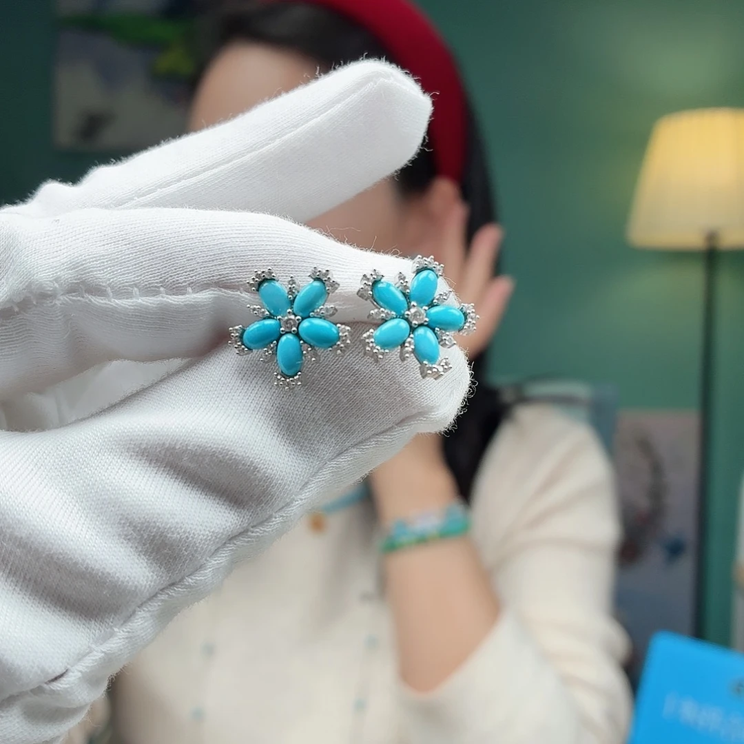 绿松石银S925镶嵌珠宝奇石