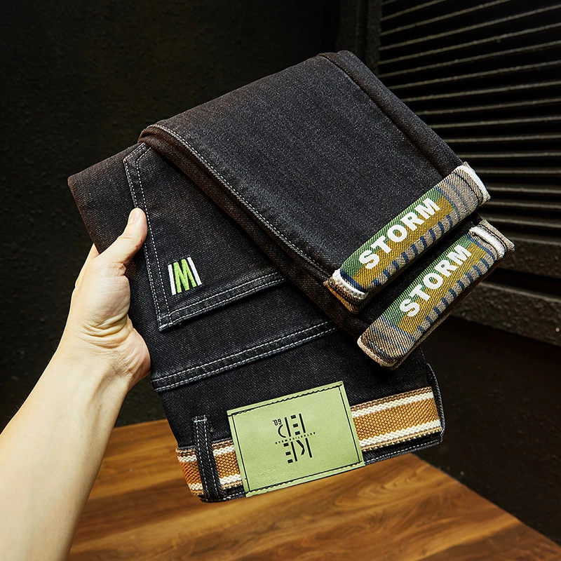 广州新塘牛仔裤男裤2025新款舒适百搭潮流刺绣休闲宽松直筒牛仔裤