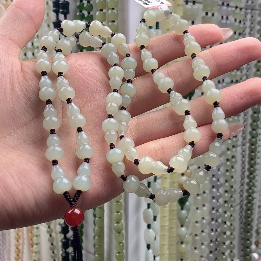 青***葵和田玉未镶嵌颈饰和田玉葫芦8mm