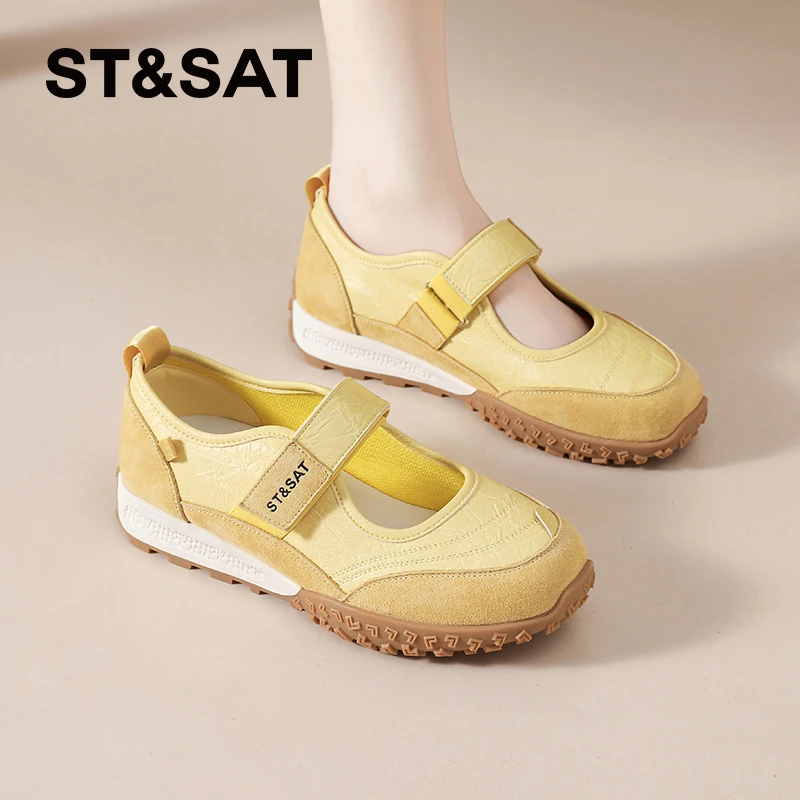 星期六复古阿甘鞋女士2025夏季新款魔术贴德训帆布鞋透气休闲单鞋