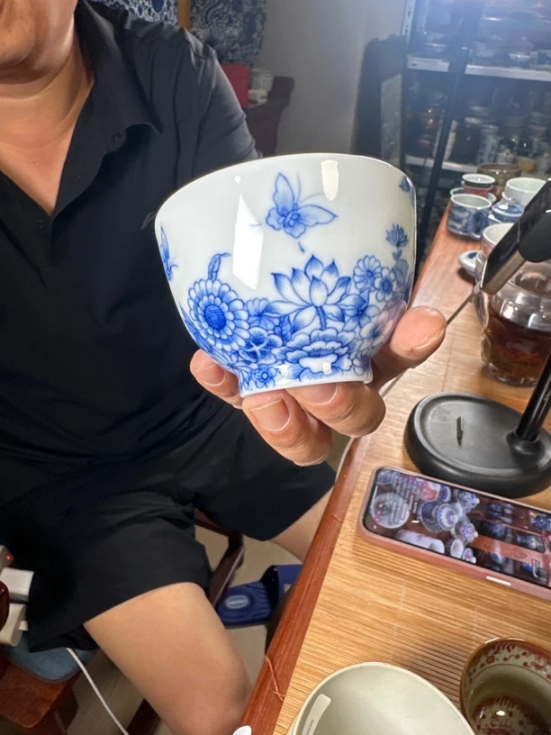 蝶恋花青花杯杯杯