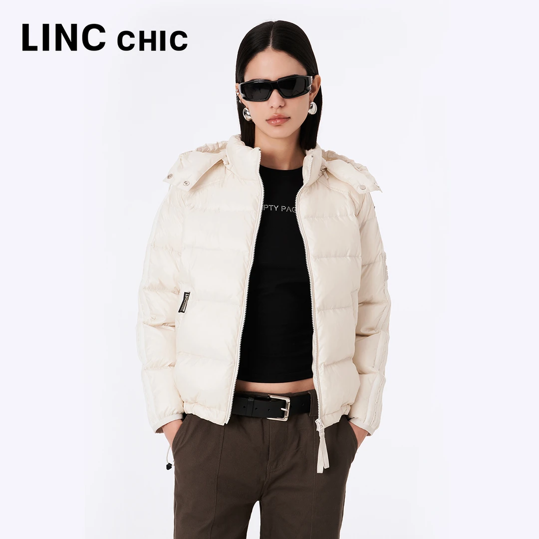 【明星同款】LINC金羽杰2023秋冬超轻0压面包羽绒服女冬Y23801057