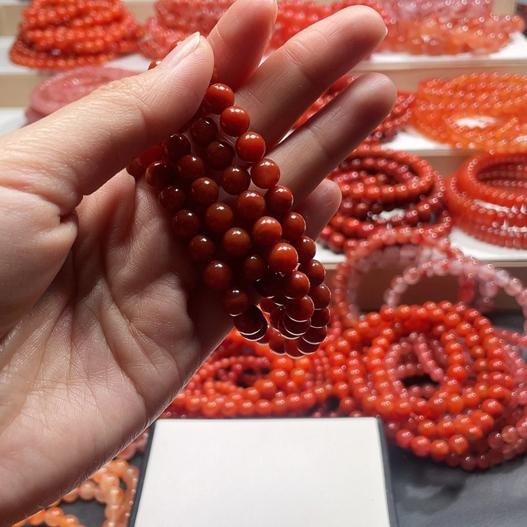 青***叶南红玛瑙未镶嵌手链