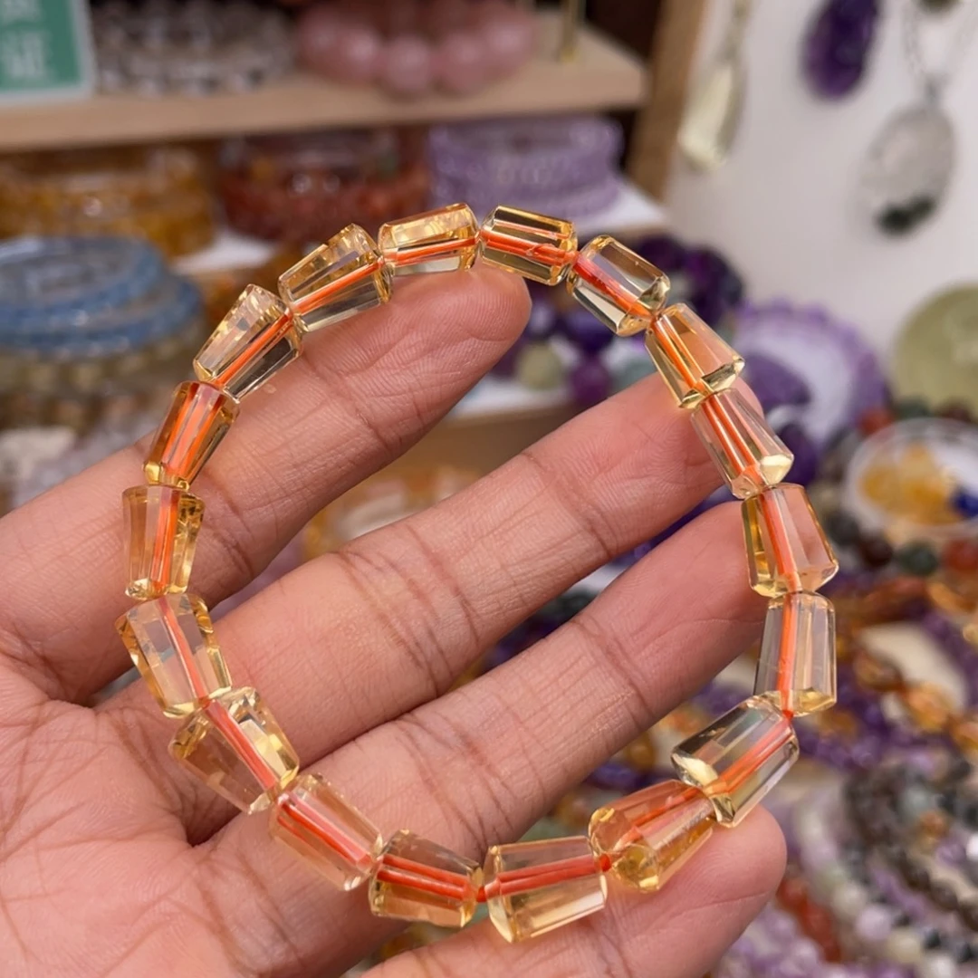 ****舌未镶嵌手链水晶黄水晶