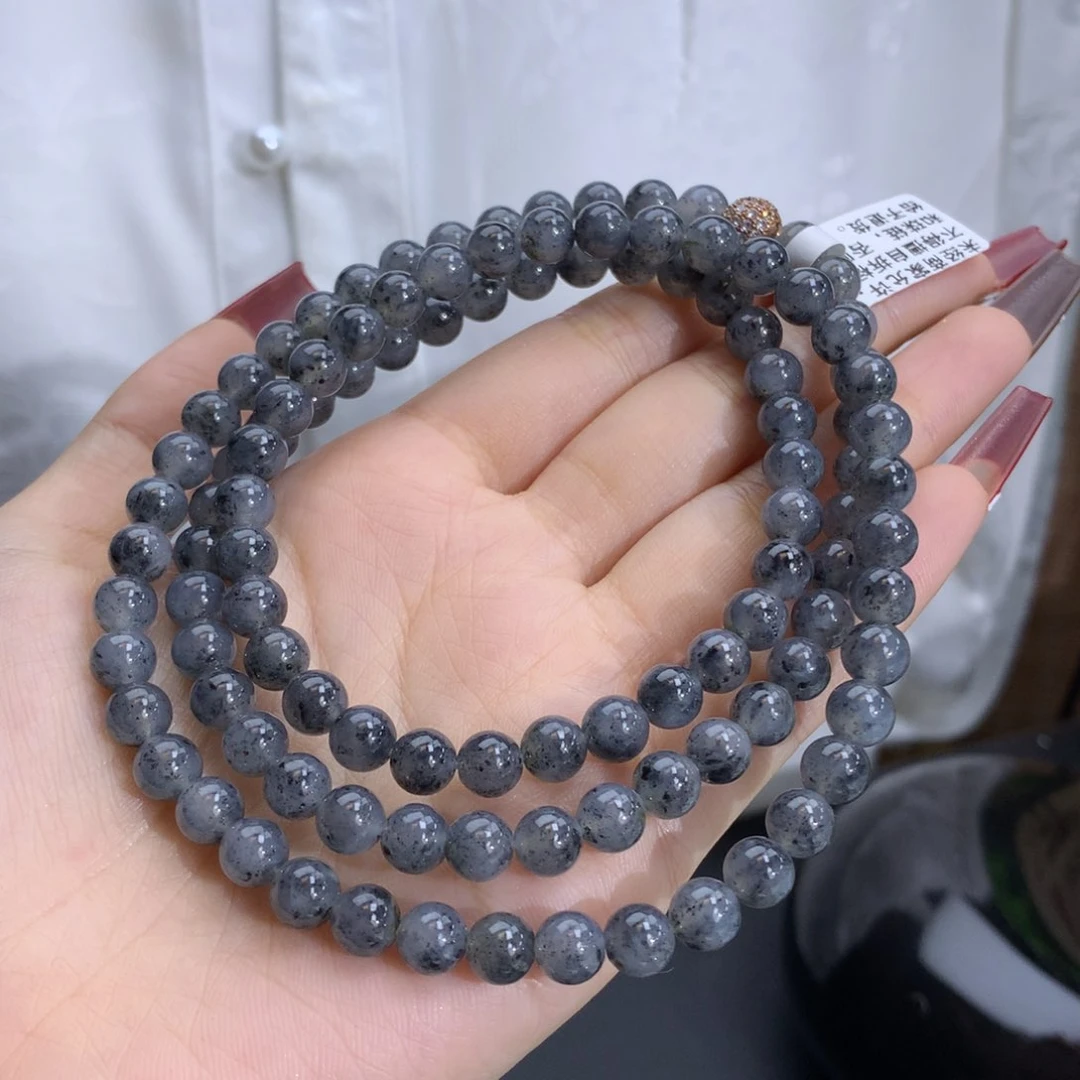 翡翠手链未镶嵌卡6.8冰胶黑乌鸡