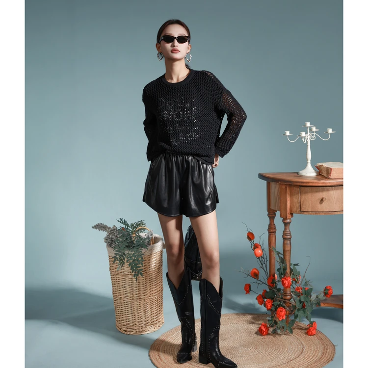 【商场同款新品】西町村屋简约休闲感短裤女春宽松裤子XHAA10598