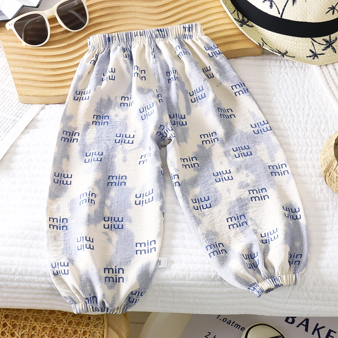 宝宝防蚊裤儿童长裤男童女童灯笼裤休闲裤宽松夏季轻薄款透气