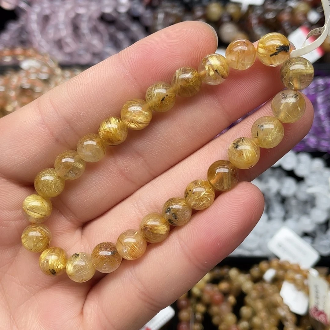 水晶手链未镶嵌燕子钛金发晶8.3