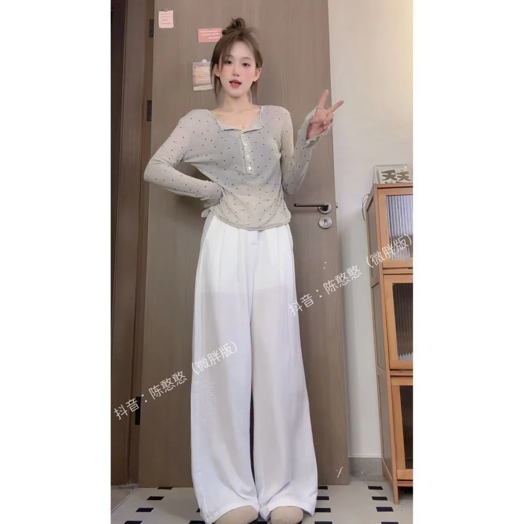 【运费险➕现货】亚麻阔腿裤垂感高胺宽松直筒裤长裤2