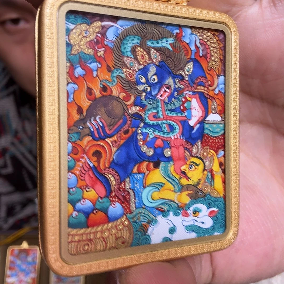 吊坠黑财神纯手绘唐卡
