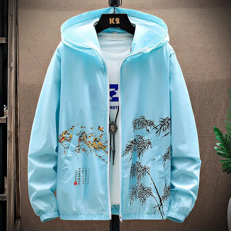 夏季新款衣男女中国风时尚透气夹克上衣薄款户外防水钓鱼服男士潮