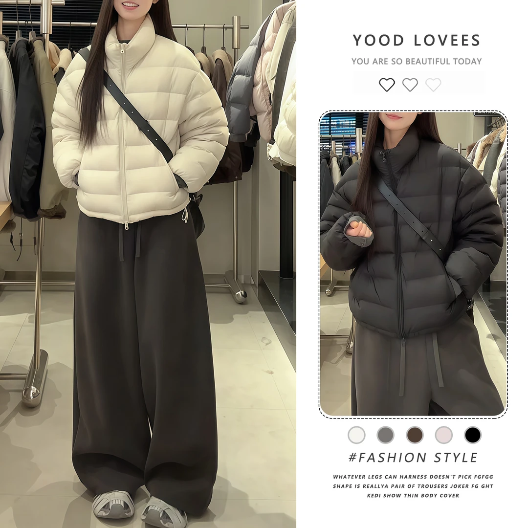 韩版立领宽松百搭休闲棉服2025年冬季新款加厚泡芙面包服外套潮