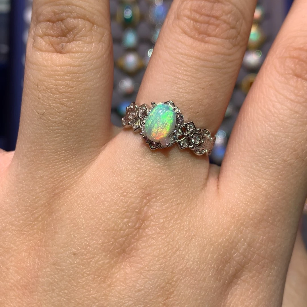 银S925镶嵌欧泊戒指