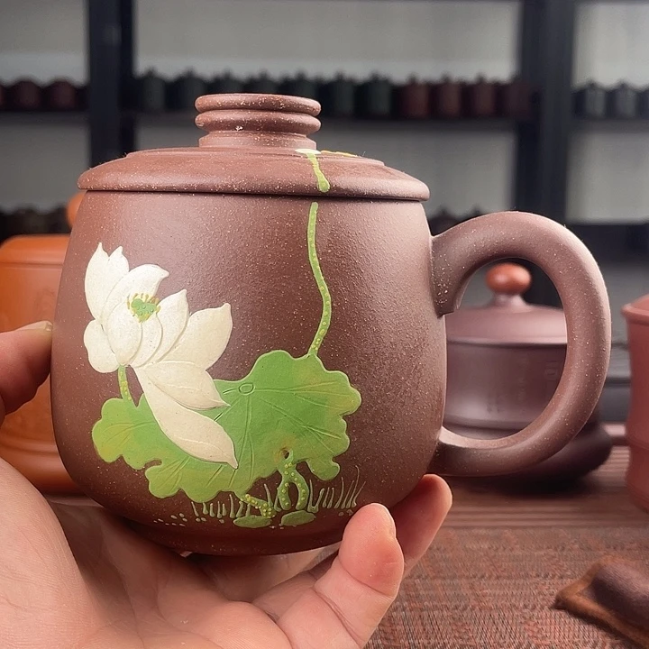 茶杯紫砂宜兴原矿紫砂盖杯