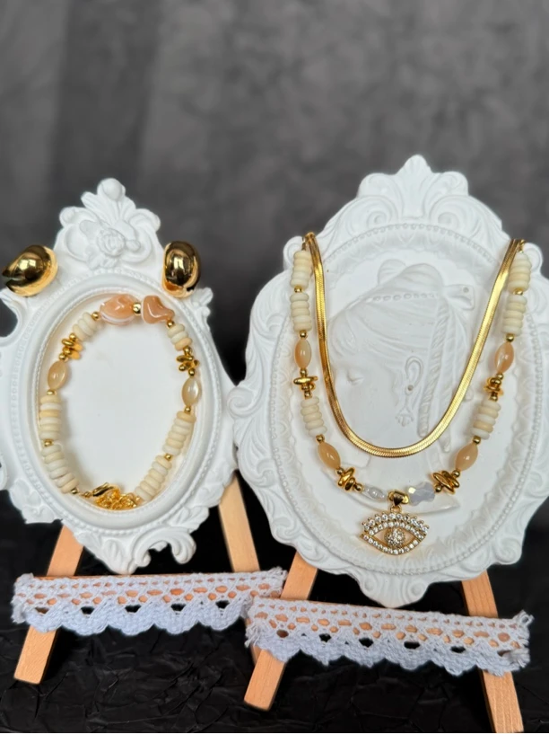 铜合金项链 几何风民族风百搭复古项链四件套