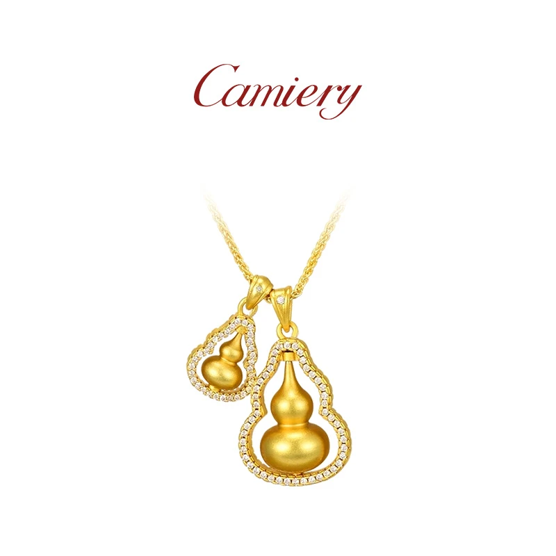 CAMIERY 新中式时尚轻奢福禄双葫芦项链精致百搭