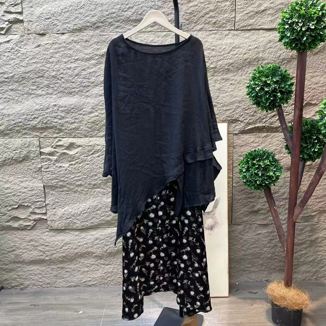 12875新款夏季高级感罩衫轻奢气质连衣裙两件套