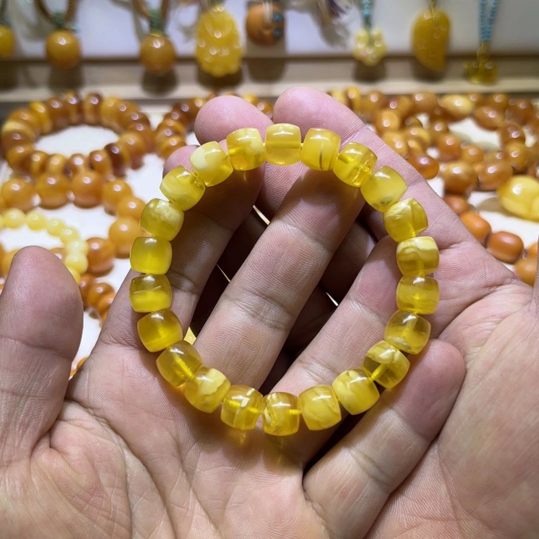 蜜蜡未镶嵌手链直切手链