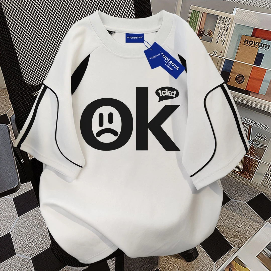 100%纯棉潮流日系字母短袖t恤男女夏季新款休闲圆领街头情侣上衣