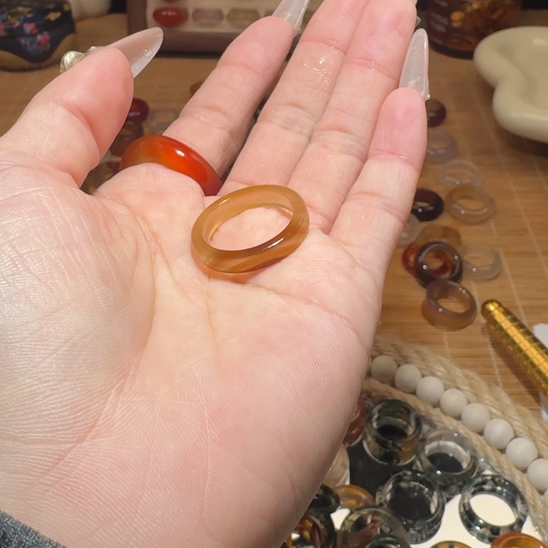 玛瑙/玉髓未镶嵌戒圈2号 直切 港20