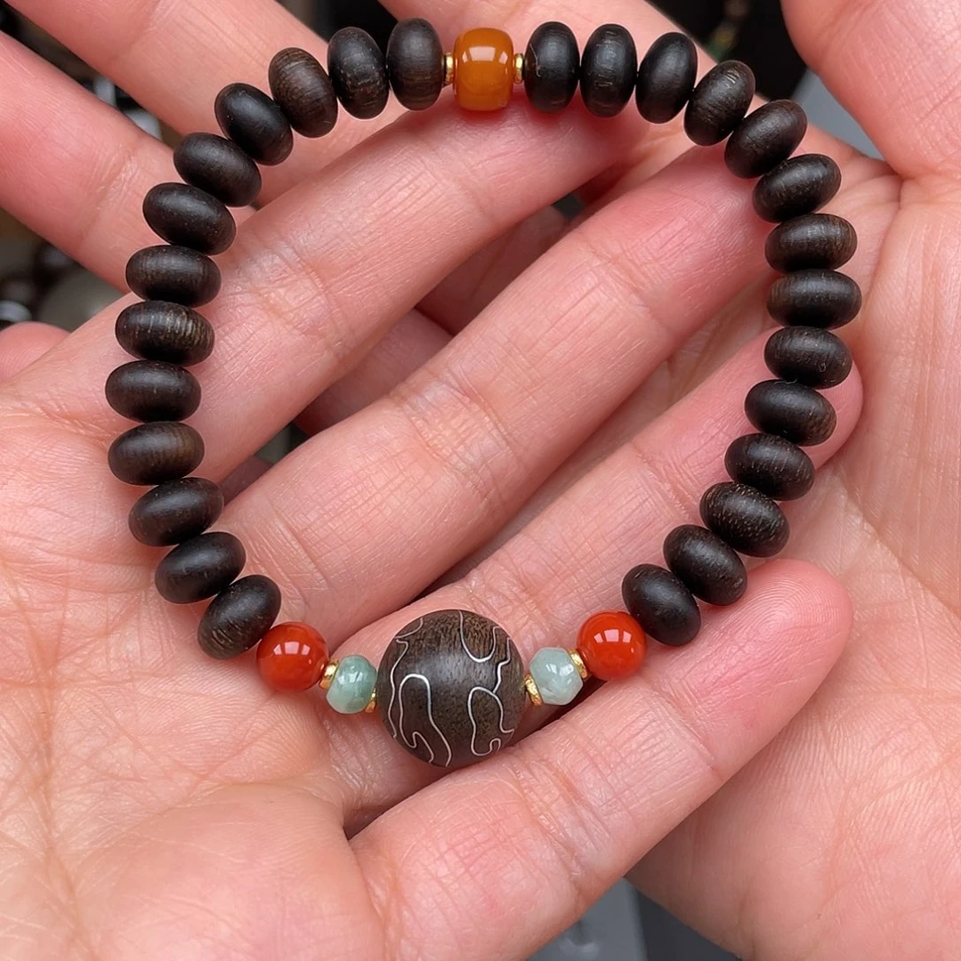 沉香手串越南芽庄紫棋楠0.8瘤疤