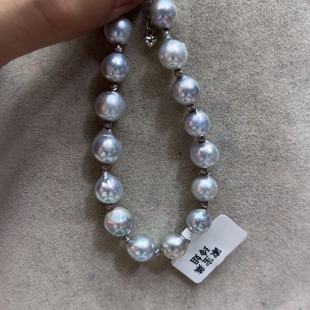 银S925镶嵌手绳海水珍珠