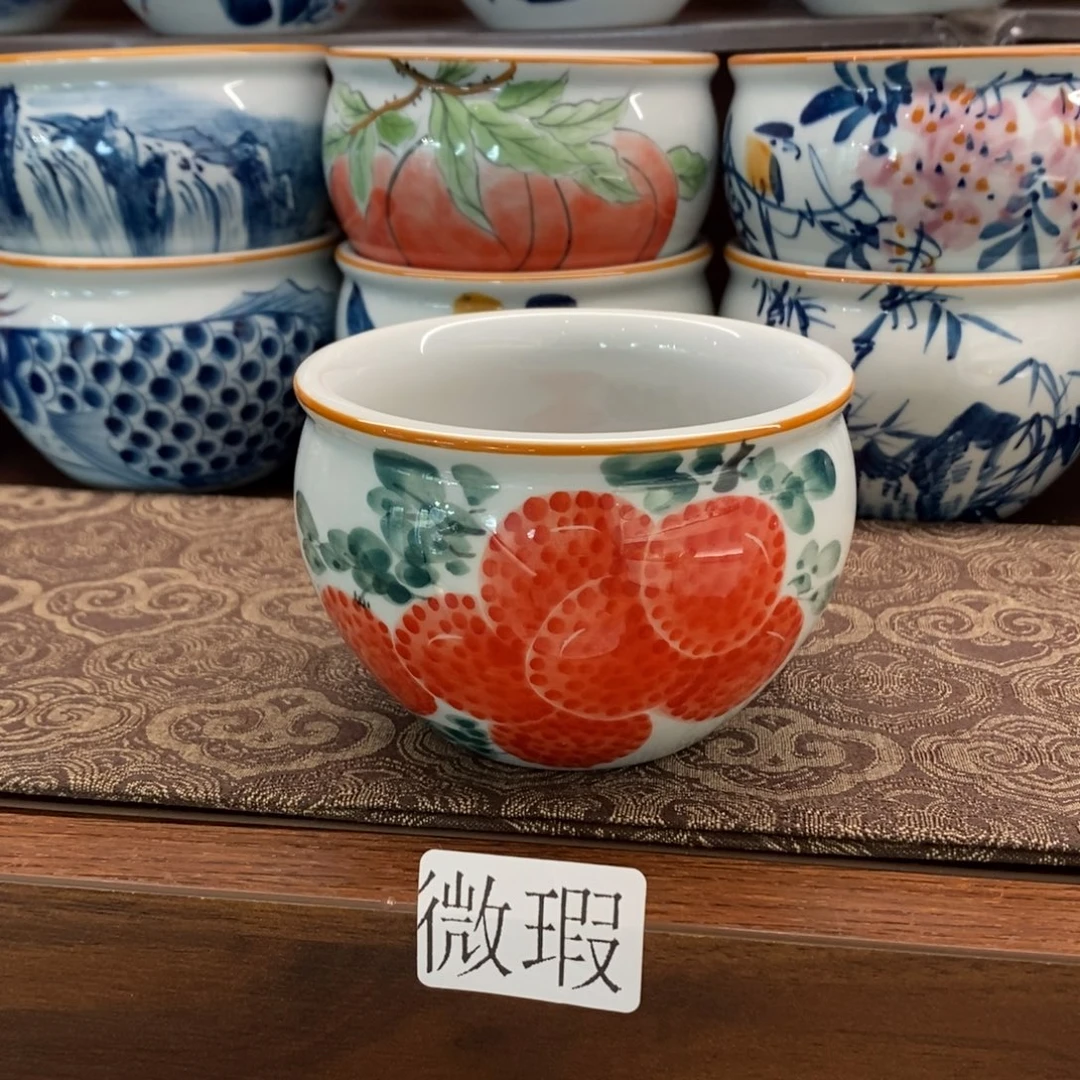 釉下彩老陶泥手工绘制
