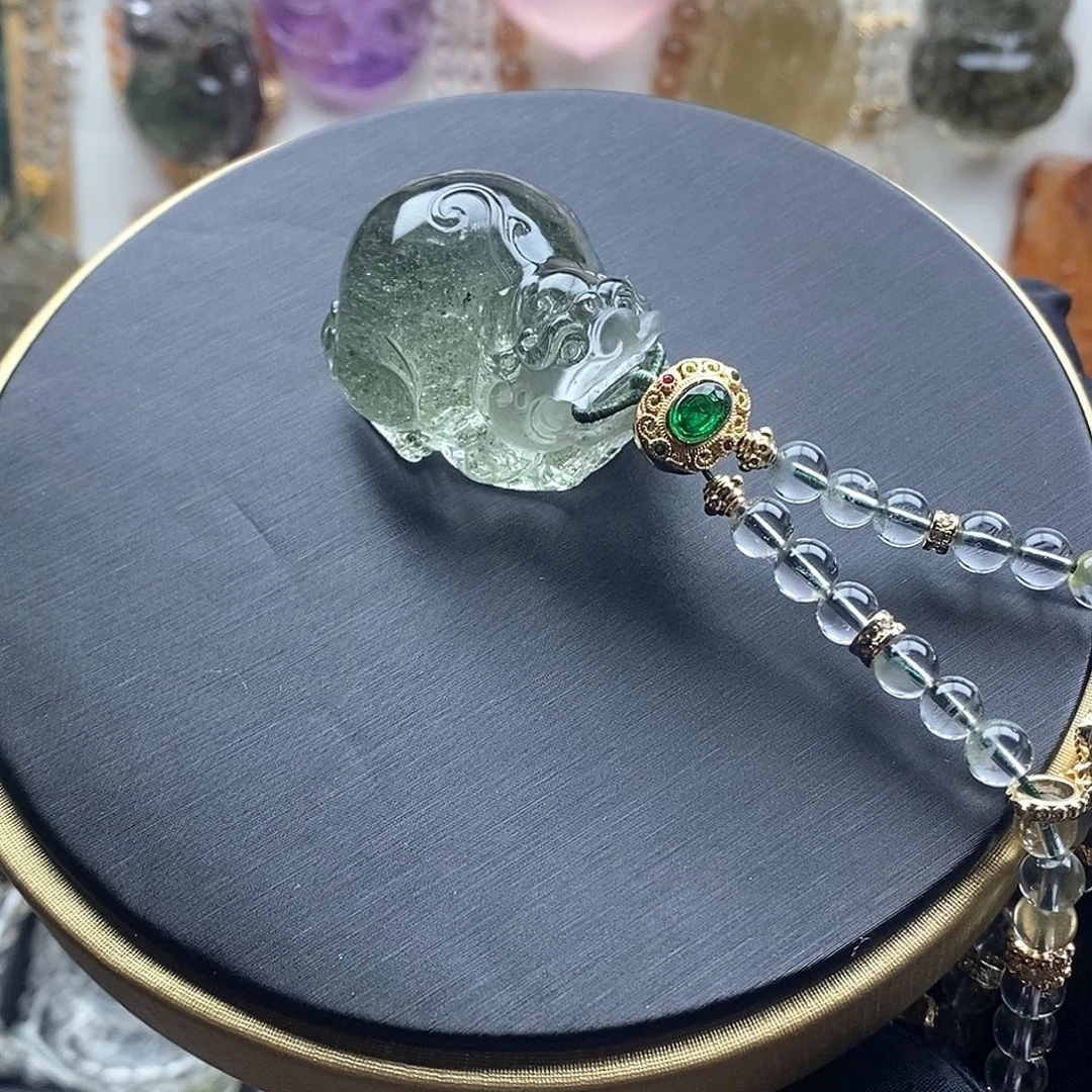 未镶嵌颈饰水晶绿幽灵貔貅