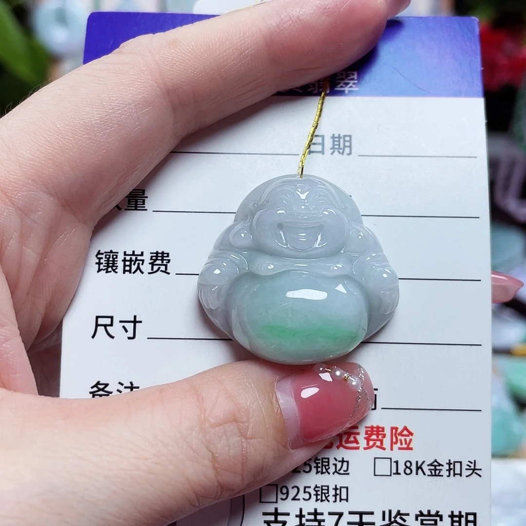 翡翠未镶嵌颈饰佛公07