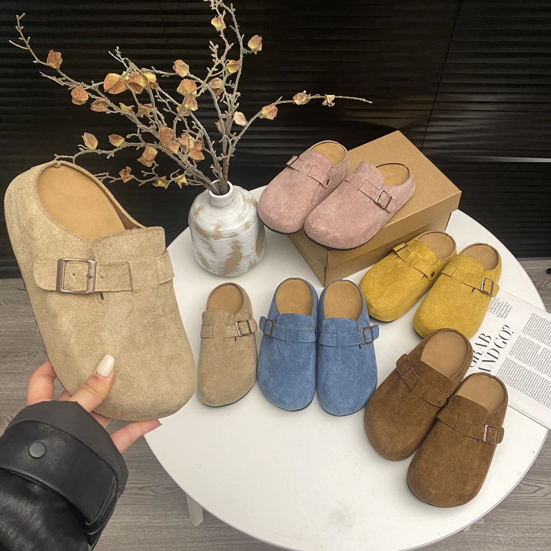 榛果软包~百搭勃肯鞋女夏百搭包头拖多巴胺色系厚底软底卡皮巴拉