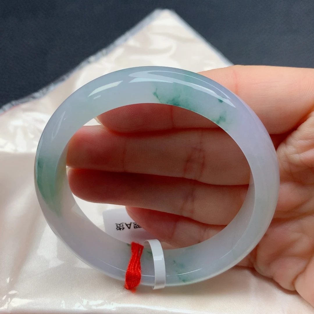 未镶嵌手镯翡翠52-53冰胶莫奈花园飘花