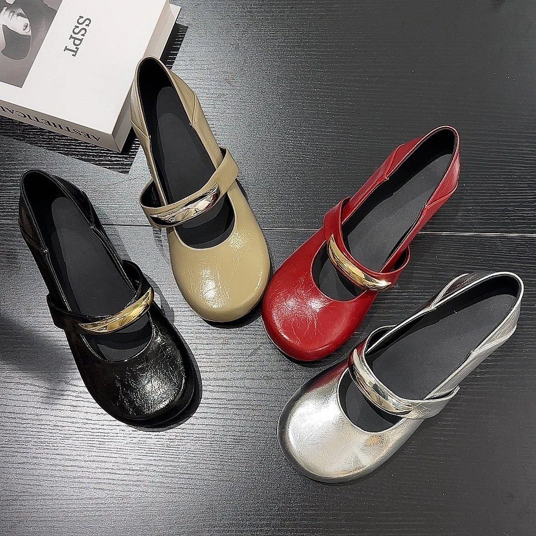 玛丽珍鞋防滑圆头单鞋糖果鞋单鞋鞋子粗跟复古乐福鞋玛丽珍