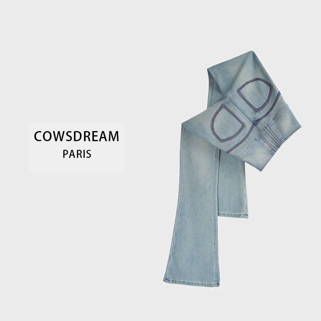 【冷茶色】蜜桃臀微喇牛仔裤秋季奶牛的梦性感女裤直筒时尚