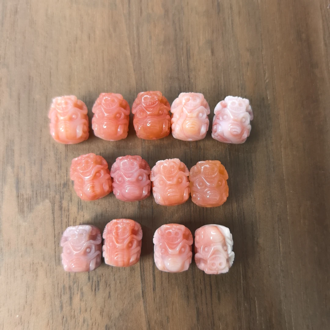 【盘塔出品】Q7粉糯象神10mm左右文玩配饰(多样性发其一）11mm左右