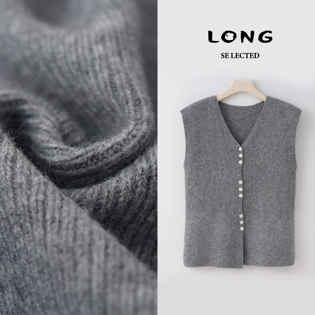 Q2862【特价-占单者限购】V领无袖坎肩显瘦修身设计感气质时尚款