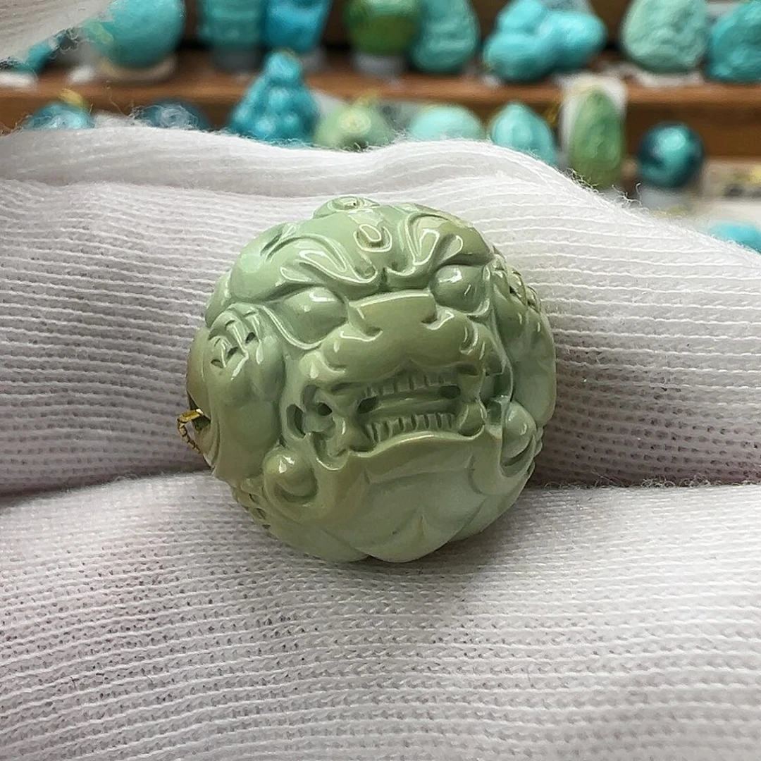 绿松石兽珠 未镶嵌