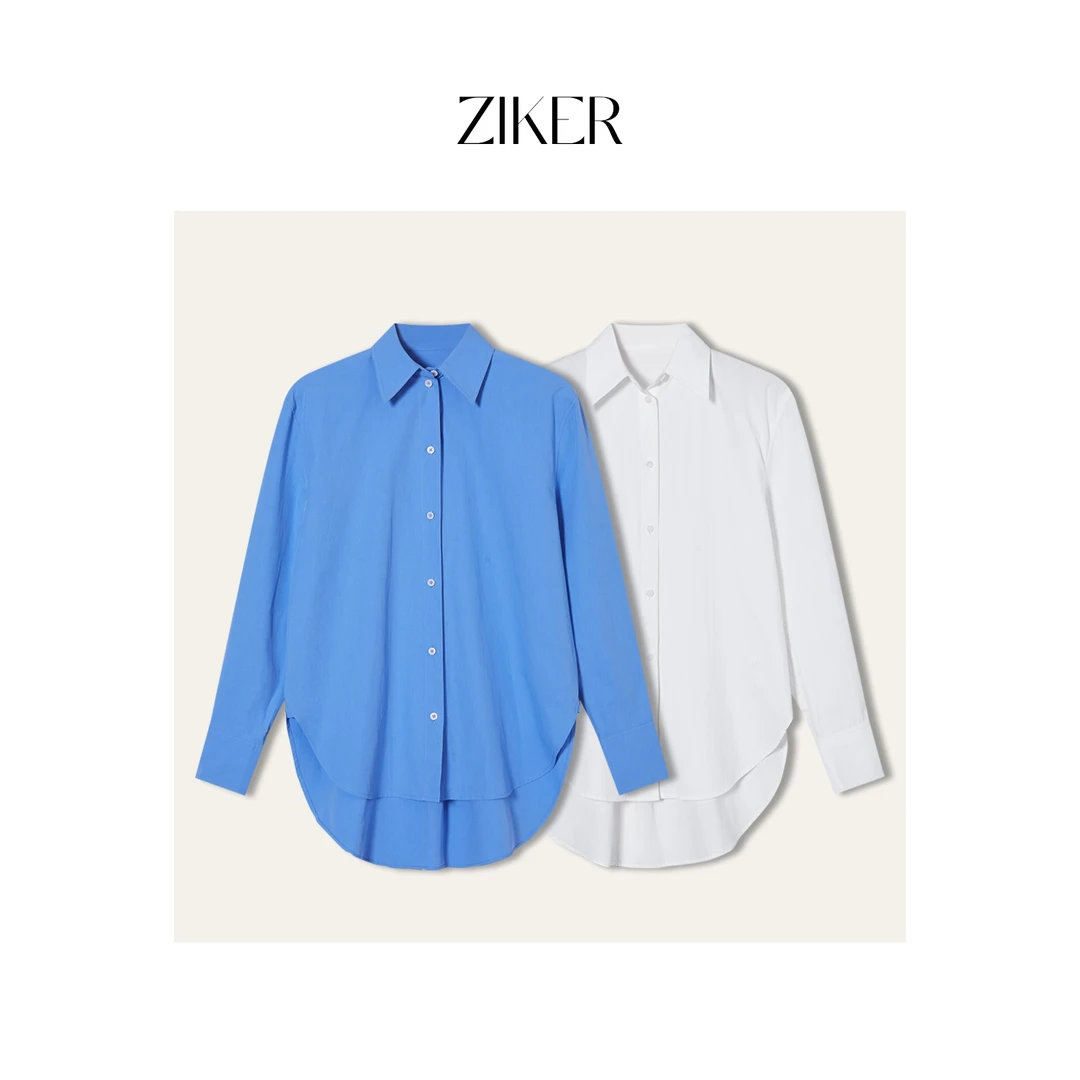 ZIKER｜TOT｜廓形宽松A字版型纯棉衬衫