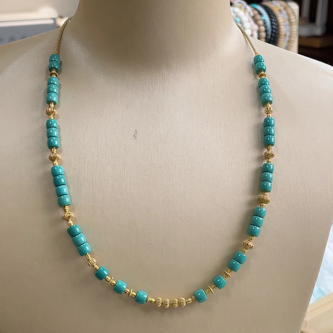 绿松石18K金镶嵌珠宝奇石