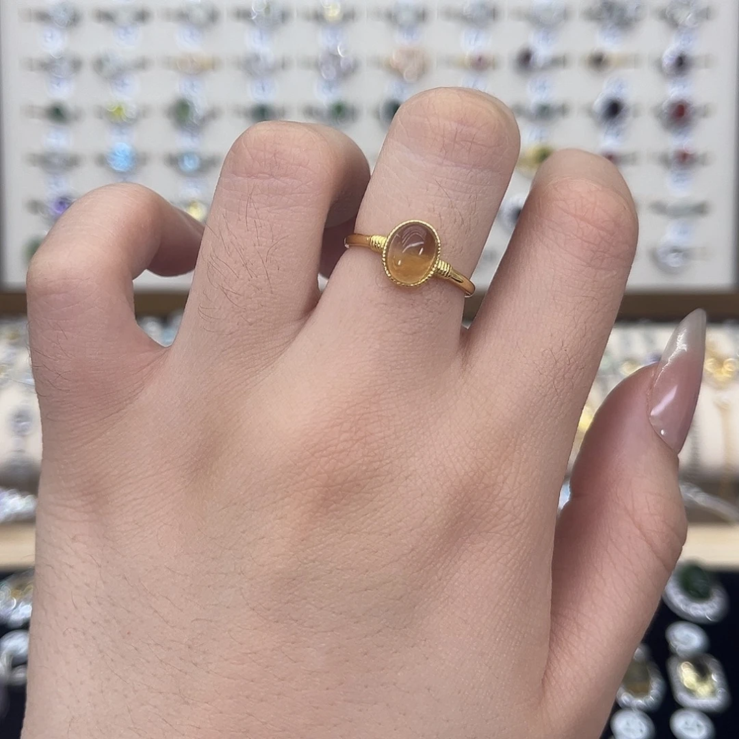 银S925镶嵌戒指黄晶