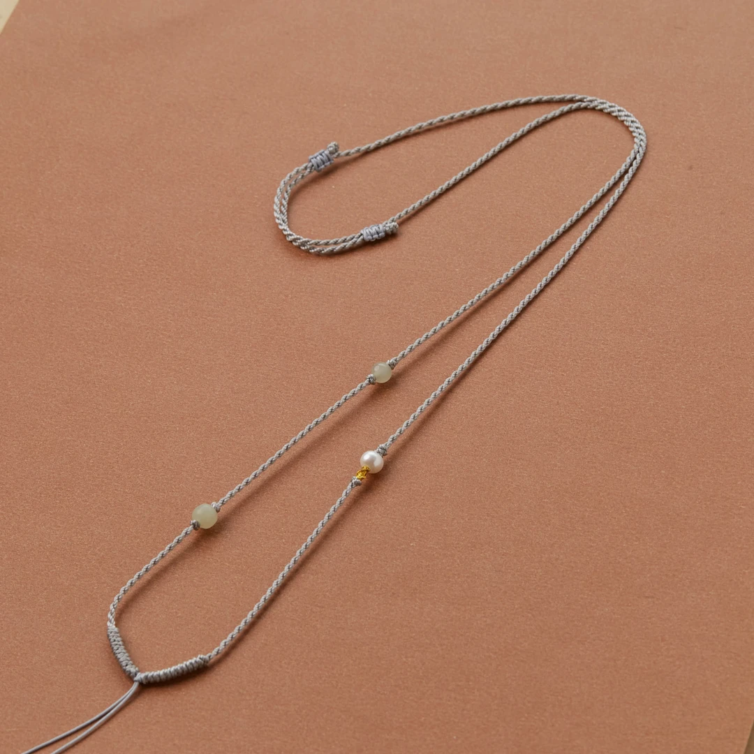 纯手工编织古风女项链绳锁骨链吊坠绳可搭和田玉精美编织41