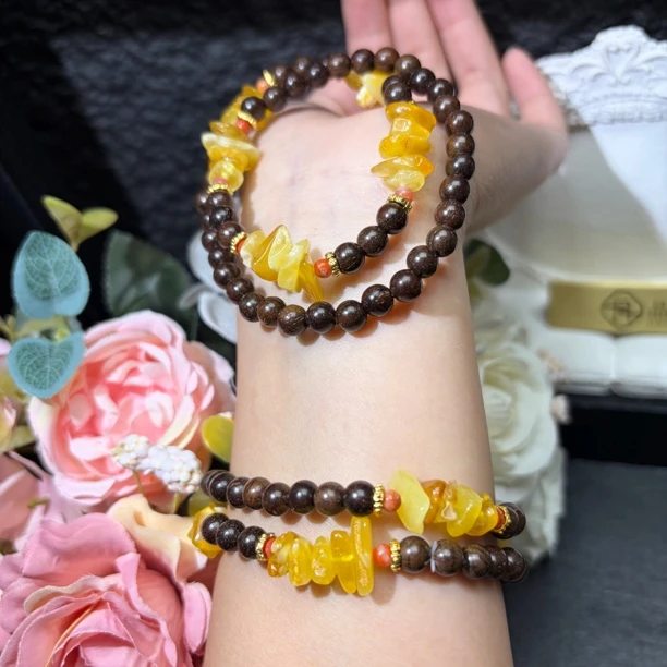 【晶澜月】K322天然蜜蜡多圈手串多样性发其一