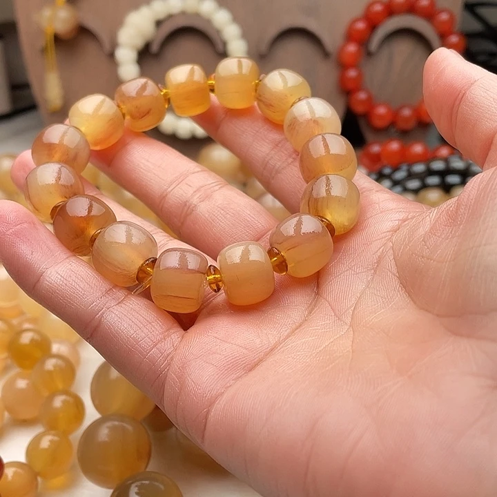 君***8珐琅非金属14粉血手串